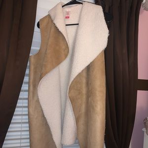 Faux suede/ fur vest